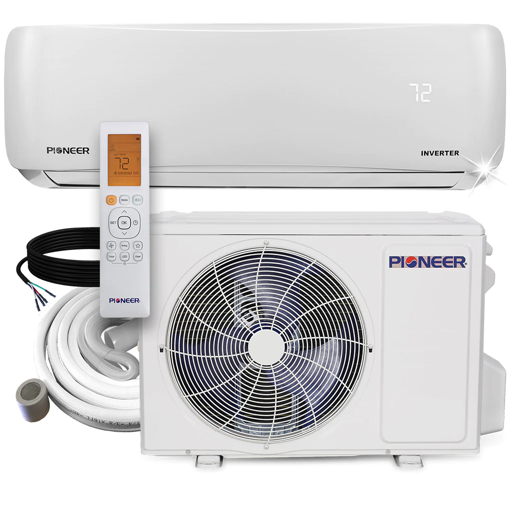 pioneer brand mini split with heat pump and remote